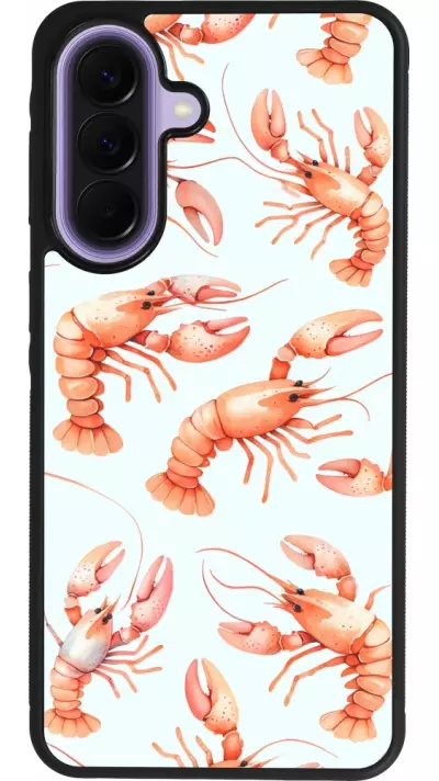 Samsung Galaxy A57 5G Case Hülle - Silikon schwarz Muster von pastellfarbenen Hummern
