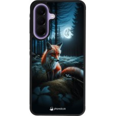 Samsung Galaxy A57 5G Case Hülle - Silikon schwarz Fuchs Mond Wald