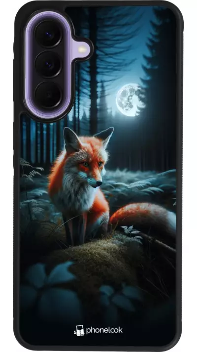 Samsung Galaxy A57 5G Case Hülle - Silikon schwarz Fuchs Mond Wald
