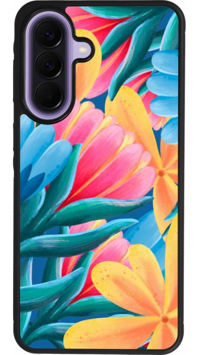 Samsung Galaxy A57 5G Case Hülle - Silikon schwarz Spring 23 colorful flowers