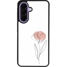 Samsung Galaxy A57 5G Case Hülle - Silikon schwarz Spring 23 minimalist flower
