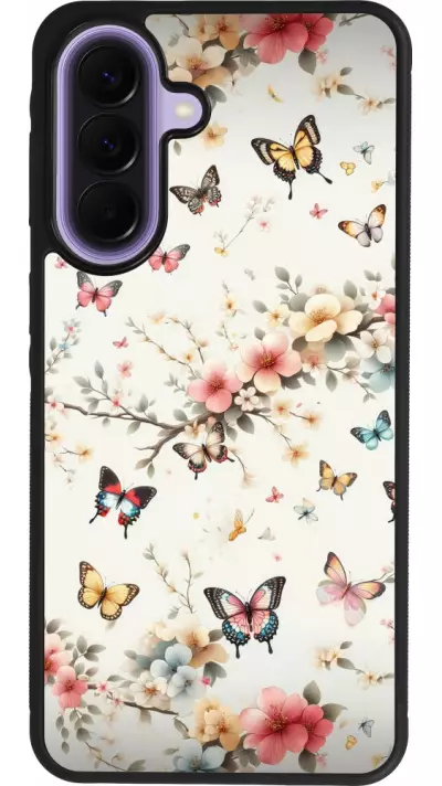 Samsung Galaxy A57 5G Case Hülle - Silikon schwarz Frühling 25 Leichte Schmetterlinge