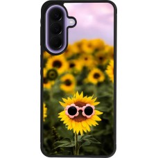 Samsung Galaxy A57 5G Case Hülle - Silikon schwarz Sunflower with glasses Spring 2026