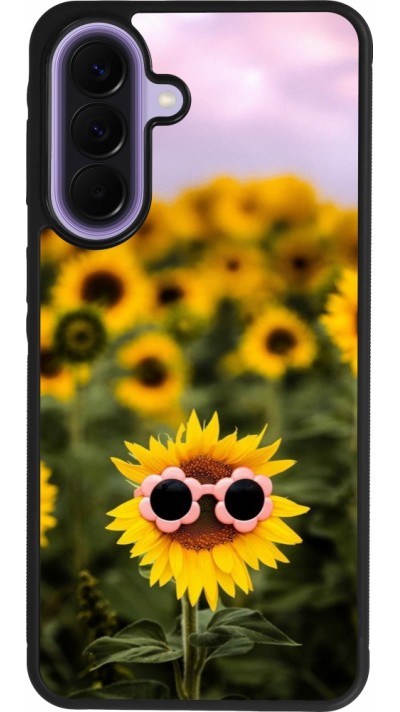 Samsung Galaxy A57 5G Case Hülle - Silikon schwarz Sunflower with glasses Spring 2026