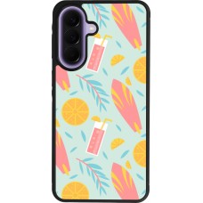 Samsung Galaxy A57 5G Case Hülle - Silikon schwarz Summer 2025 Pattern citron