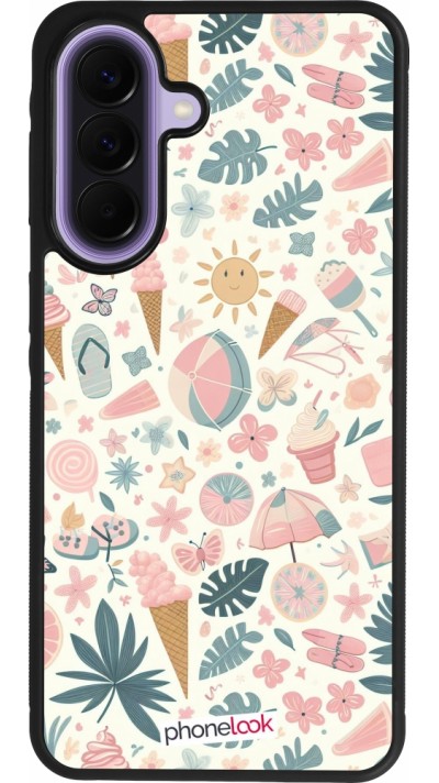 Samsung Galaxy A57 5G Case Hülle - Silikon schwarz Sommer Pink Muster