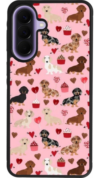 Samsung Galaxy A57 5G Case Hülle - Silikon schwarz Valentine 2024 puppy love