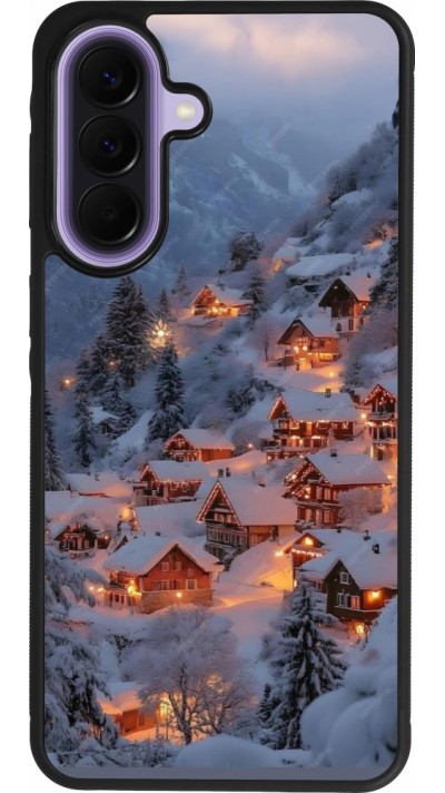 Samsung Galaxy A57 5G Case Hülle - Silikon schwarz Winter 25 Winter snowy village
