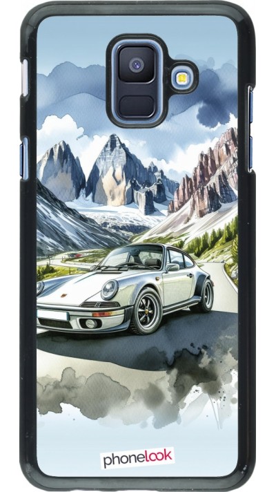 Samsung Galaxy A6 Case Hülle - Porsche 911 Berg Aquarell