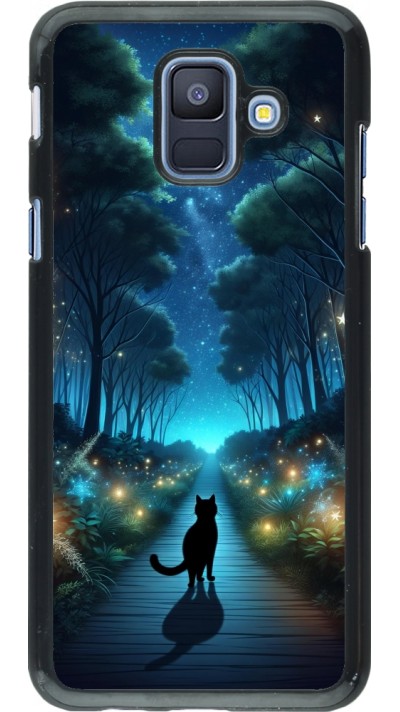 Samsung Galaxy A6 Case Hülle - Schwarze Katze Spaziergang