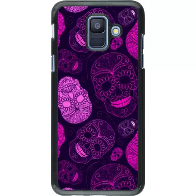 Samsung Galaxy A6 Case Hülle - Halloween 2023 pink skulls