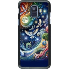 Coque Samsung Galaxy A6 - hibou volant floral