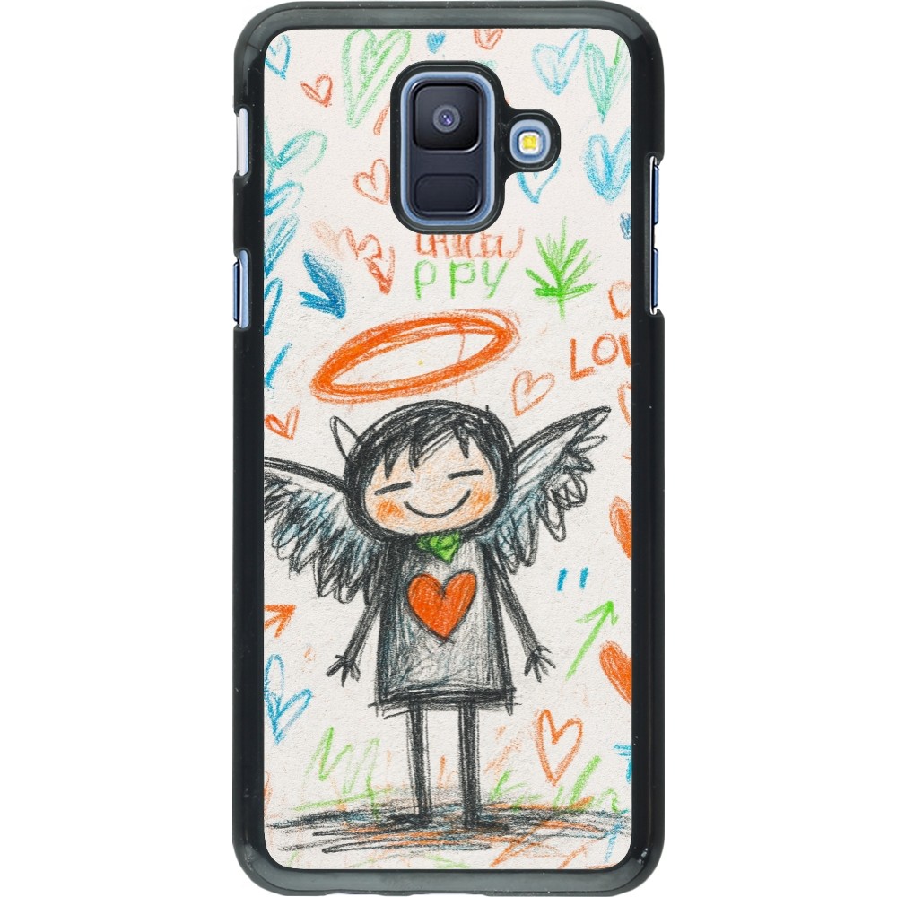 Samsung Galaxy A6 Case Hülle - Little Angel Sketch Love