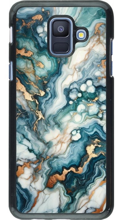 Coque Samsung Galaxy A6 - Marbre Vert Bleu Doré