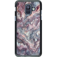 Samsung Galaxy A6 Case Hülle - Violetter silberner Marmor