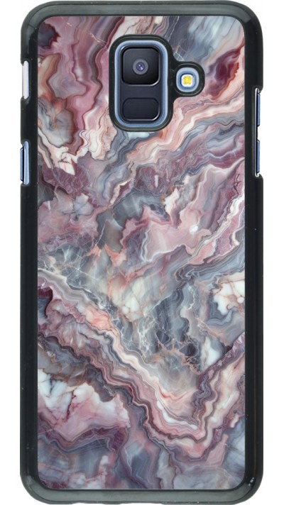 Samsung Galaxy A6 Case Hülle - Violetter silberner Marmor