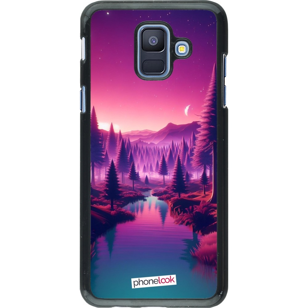 Samsung Galaxy A6 Case Hülle - Lila-rosa Landschaft