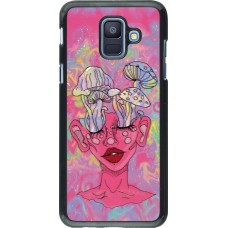 Samsung Galaxy A6 Case Hülle - Psychedelic pink mushroom