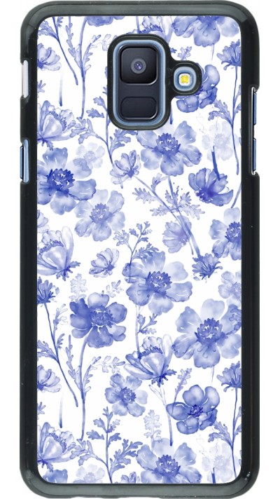 Samsung Galaxy A6 Case Hülle - Spring 23 watercolor blue flowers