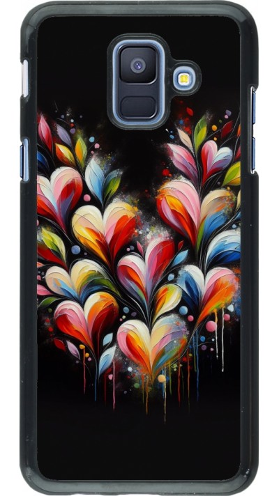 Samsung Galaxy A6 Case Hülle - Valentin 2024 Schwarzes Herz Abstrakt