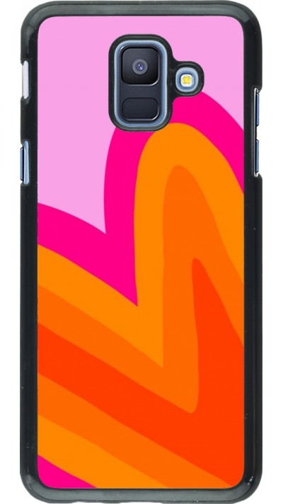 Samsung Galaxy A6 Case Hülle - Valentine 2024 heart gradient