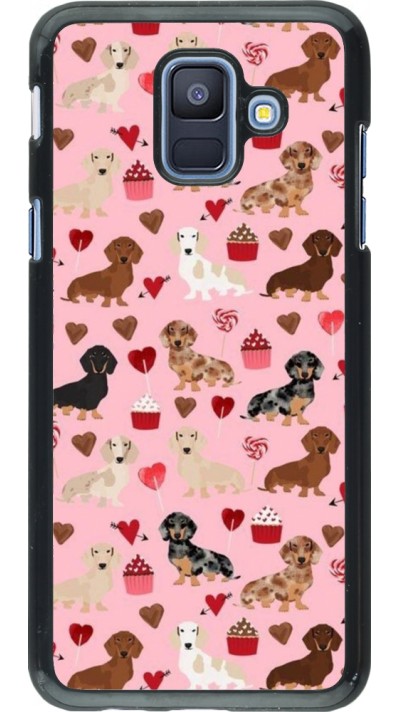 Samsung Galaxy A6 Case Hülle - Valentine 2024 puppy love