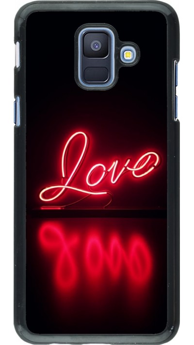 Samsung Galaxy A6 Case Hülle - Valentine 2025 Neon Liebe