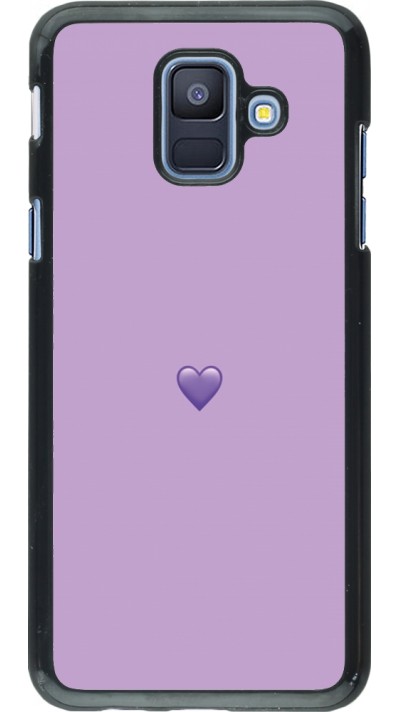 Samsung Galaxy A6 Case Hülle - Valentine 2023 purpule single heart