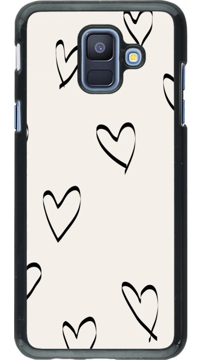 Samsung Galaxy A6 Case Hülle - Valentine 2023 minimalist hearts