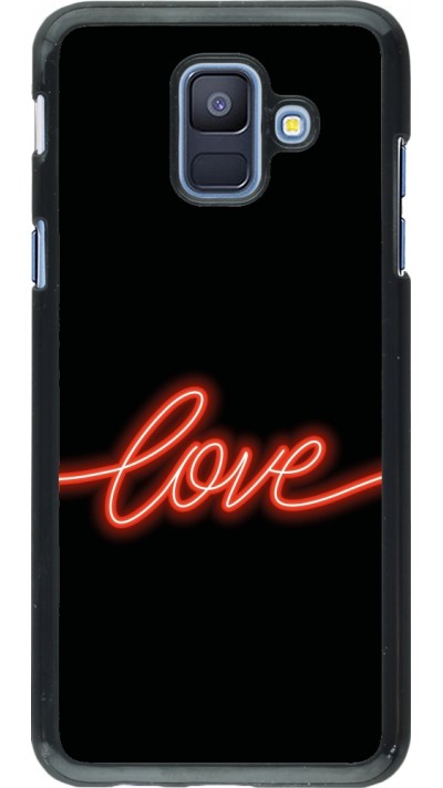Samsung Galaxy A6 Case Hülle - Valentine 2023 neon love