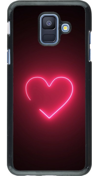 Samsung Galaxy A6 Case Hülle - Valentine 2023 single neon heart