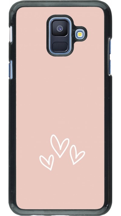 Samsung Galaxy A6 Case Hülle - Valentine 2023 three minimalist hearts