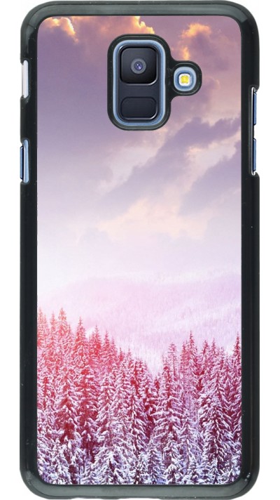 Samsung Galaxy A6 Case Hülle - Winter 22 Pink Forest