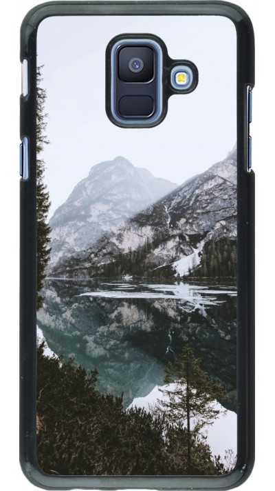 Samsung Galaxy A6 Case Hülle - Winter 22 snowy mountain and lake