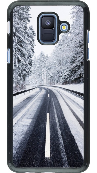 Samsung Galaxy A6 Case Hülle - Winter 22 Snowy Road