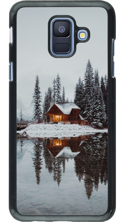 Samsung Galaxy A6 Case Hülle - Winter 25 Winter house forest afternoon