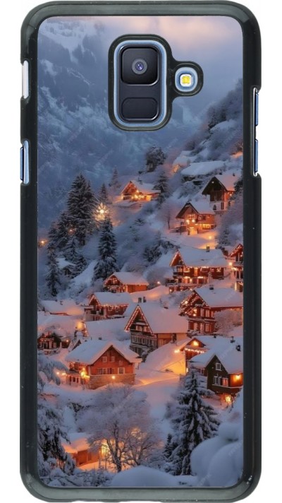 Samsung Galaxy A6 Case Hülle - Winter 25 Winter snowy village