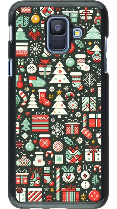 Samsung Galaxy A6 Case Hülle - Weihnachten 2023 Flachmuster
