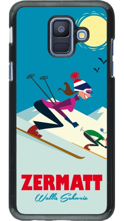 Samsung Galaxy A6 Case Hülle - Zermatt Ski Downhill