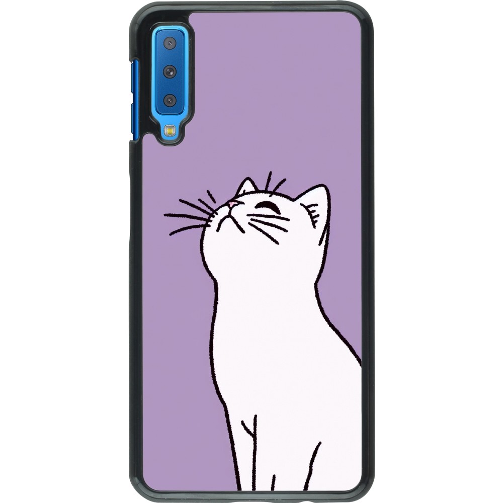 Samsung Galaxy A7 Case Hülle - Chat auf lila Hintergrund