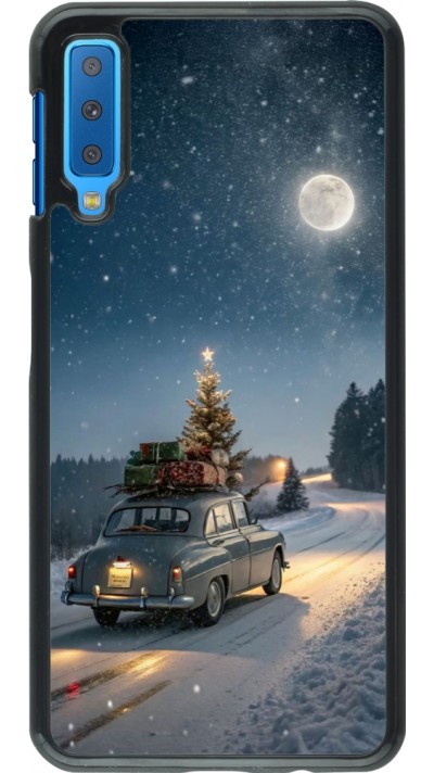 Samsung Galaxy A7 Case Hülle - Christmas 25 Car with Tree Xmas