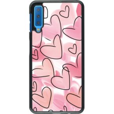Samsung Galaxy A7 Case Hülle - Easter 2023 pink hearts