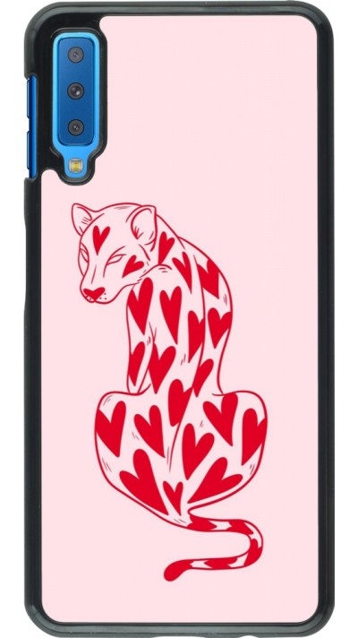 Samsung Galaxy A7 Case Hülle - Leopard with hearts 2026