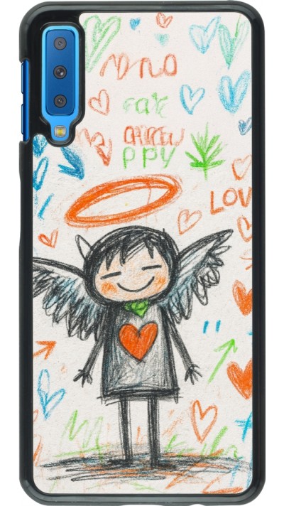 Coque Samsung Galaxy A7 - Little Angel Sketch Love