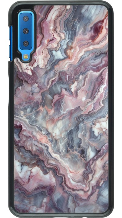 Samsung Galaxy A7 Case Hülle - Violetter silberner Marmor