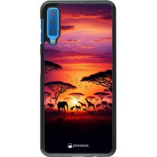 Samsung Galaxy A7 Case Hülle - Safari Sonnenuntergang Wildtiere