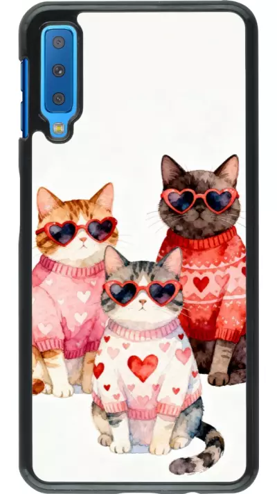 Samsung Galaxy A7 Case Hülle - Saint Valentines Day 26 Cat Love