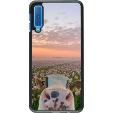 Samsung Galaxy A7 Case Hülle - Cow with tulips Spring 2026