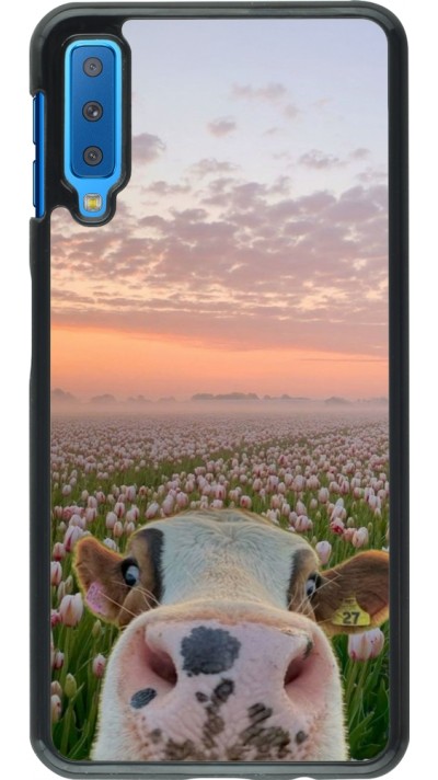 Coque Samsung Galaxy A7 - Cow with tulips Spring 2026