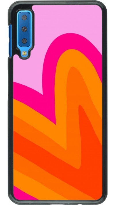 Samsung Galaxy A7 Case Hülle - Valentine 2024 heart gradient